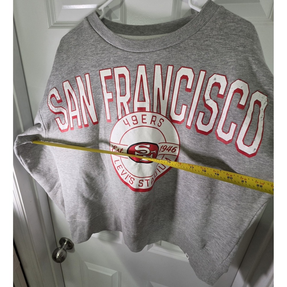 San Francisco 49ers Fanatics Womens L Gray Levi's Stadium Crewneck Sweatshirt - Picture 4 of 8